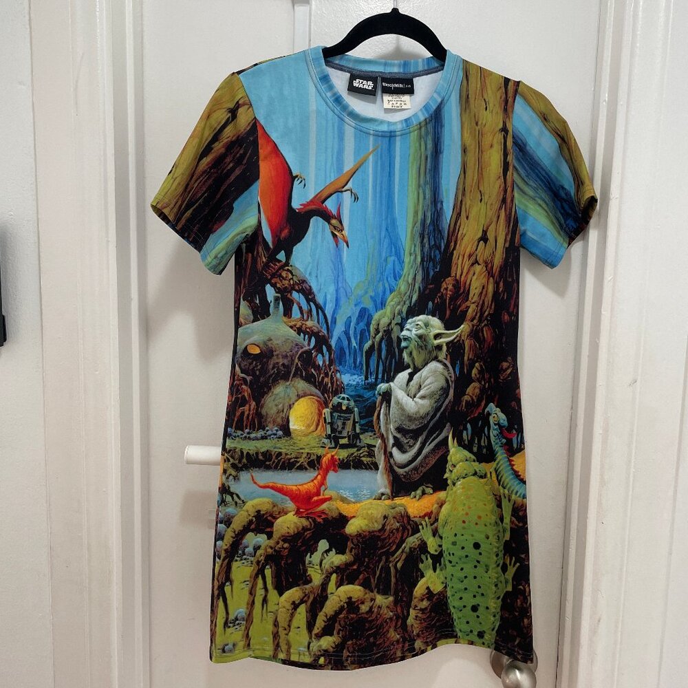 Star Wars x Blackmilk Yoda stretch t-shirt dress size womens XXS / girls 14